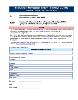 appel a manifestation d`interet pour la fourniture d`outils