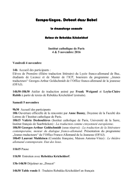 Europa-Lingua. Debout dans Babel