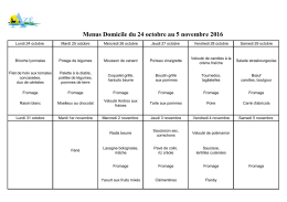 Menus Repas &agrave; Domicile