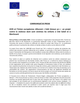 AVSI et l`Union européenne clôturent « Valè timoun yo » : un projet