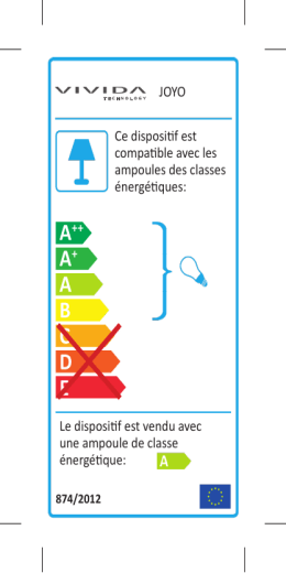 JOYO Ce dispositif est compatible avec les ampoules des classes