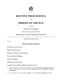 routine proceedings orders of the day