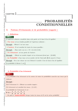 probabilités conditionnelles