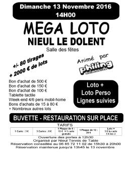 M&eacute;ga loto de Nieul le Dolent