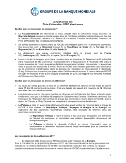 Doing Business 2017 Fiche d`Information: OCDE &agrave; haut revenu