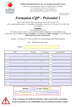 Fiche inscription CQ.. - Comit&eacute; D&eacute;partemental du Val d`Oise de