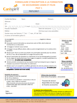 formulaire d`inscription a la formation de secourisme