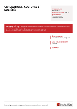 CIVILISATIONS, CULTURES ET SOCI&Eacute;T&Eacute;S
