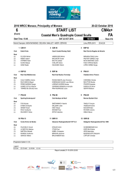 Startlist Race 312 CM4x+ FA
