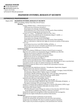 INGENIEUR SYSTEMES, RESEAUX ET SECURITE