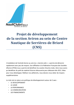 Projet de développement de la section Aviron au sein de Centre