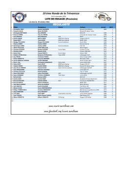 Liste provisoire Ronde de la TREVARESSE