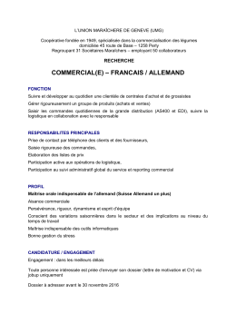 commercial(e) &ndash; francais / allemand
