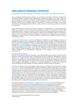 Pr&eacute;sentation biblioth&egrave;que vivante de l`Institut fran&ccedil;ais