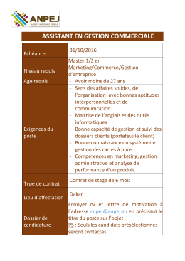 assistant en gestion commerciale