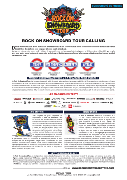 Télécharger le communiqué de presse du Rock On Snowboard Tour
