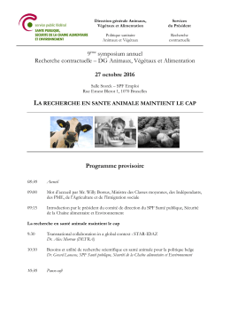 9ème symposium annuel Recherche contractuelle – DG Animaux