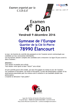 Examens du 4ème Dan 12/2016