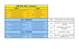 CNC BM 2016 – Groupe C - Championnats des Clubs FFPJP