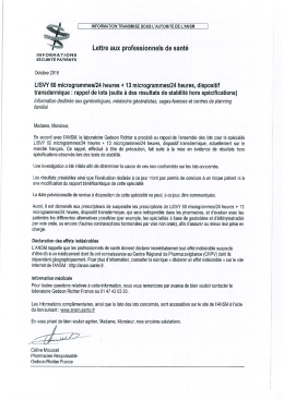 rappel de lots (suite à