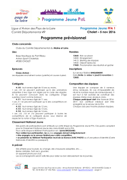 Avant Programme - Ligue d`Aviron des Pays de la Loire