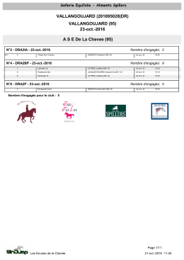 Horaires Dressage La Chev&eacute;e Amateur