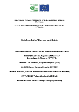 List of candidates/ Liste des candidat(e)s