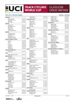 Women / Femmes Entry List / Liste des engagés