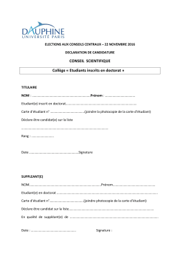 Etudiants inscrits en doctorat