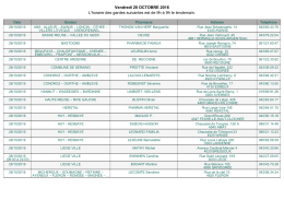 Vendredi 28 OCTOBRE 2016 L`horaire des gardes suivantes