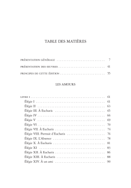 table des matières - Classiques Garnier