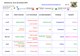 Semaine du 24 au 28 octobre 2016