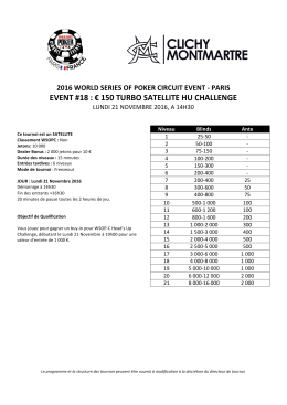 la structure détaillée du tournoi