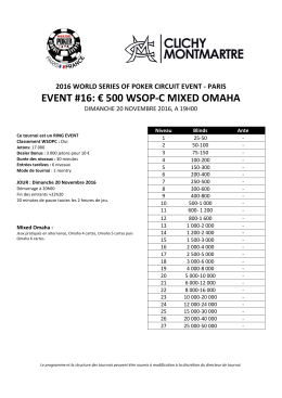 la structure détaillée du tournoi