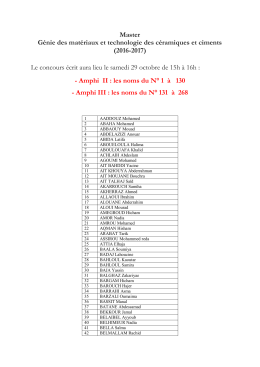 Master Génie des matériaux et technologie des céramiques et