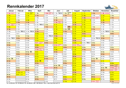 Rennkalender 2017 mit Ferien