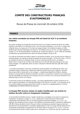 Revue de presse du 26 octobre