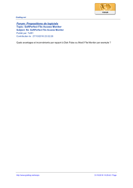 Forum: Propositions de logiciels