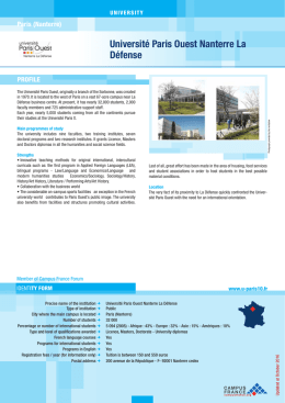 Université Paris Ouest Nanterre La Défense