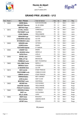 Départs U 12 - Ligue de Bretagne de Golf