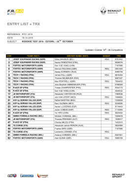 entry list + trx