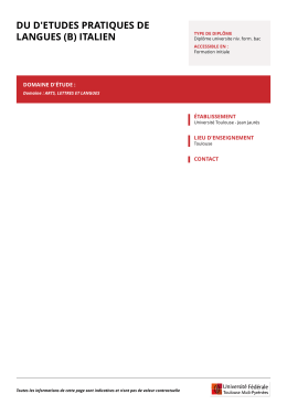 DU D`ETUDES PRATIQUES DE LANGUES (B) ITALIEN