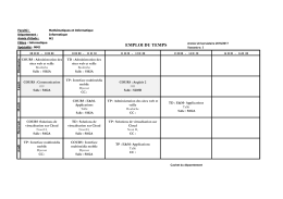 EMPLOI DU TEMPS - Département d`Informatique