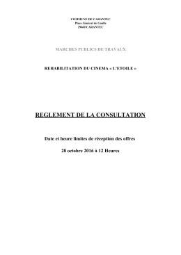 Règlement de la consultation - La salle des marchés MEGALIS