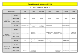 Calendrier des devoirs surveillés N°1