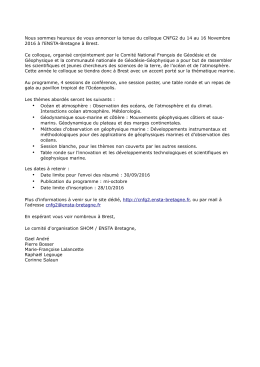 Nous sommes heureux de vous annoncer la tenue du colloque