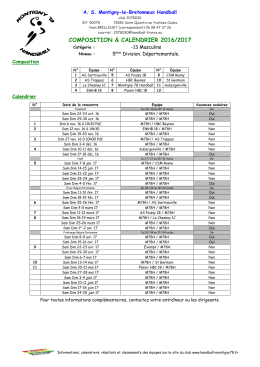 Calendrier -13M1C - AS Montigny-le