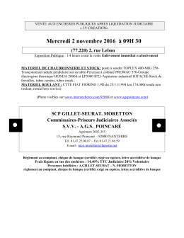 Mercredi 2 novembre 2016 à 09H 30