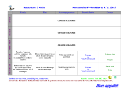 Menu de la semaine