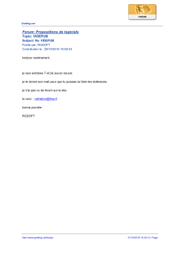 Forum: Propositions de logiciels